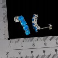 Srebrne delikatne eleganckie kolczyki niebieskie opale naturalne 925 3