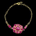Zjawiskowa srebrna elegancka bransoletka 925 naturalne rubiny