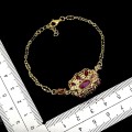 Zjawiskowa srebrna elegancka bransoletka 925 naturalne rubiny