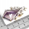 Wisiorek zjawiskowy srebrny naturalny 54 ct ametyst szafiry Songea granaty