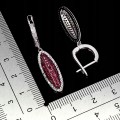 925 Eleganckie zjawiskowe kolczyki naturalne rubiny Myanmar białe topazy 3