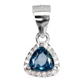 925 Delikatny elegancki wisiorek srebrny naturalny topaz london cyrkonie