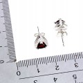 3 Delikatne srebrne eleganckie kolczyki cyrkonie granaty naturalne 925
