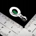 Srebrny delikatny wisiorek elegancki naturalny malachit 925