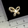 Wisiorek delikatny srebrny naturalne oliwiny akwamaryny motyl 925