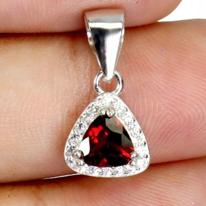 Delikatny 925 minimalistyczny wisiorek srebrny naturalny granat cyrkonie