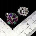 Kolczyki srebrne eleganckie naturalne ametysty granaty oliwiny szmaragdy 3