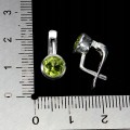 925 Kolczyki eleganckie delikatne srebrne naturalne oliwiny 3