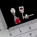 3 Delikatne eleganckie srebrne 925 kolczyki naturalne rubiny