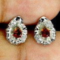 Delikatne eleganckie srebrne kolczyki 925 cyrkonie cytryny naturalne 3