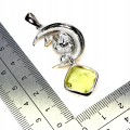 Zjawiskowy srebrny wisiorek naturalny 13 ct lemon kwarc 925 smok wywerna