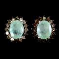 Delikatne srebrne kolczyki naturalne diamenty szmaragdy 925 3