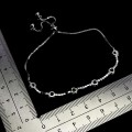 925 Bransoletka delikatna elegancka srebrna naturalne szmaragdy cyrkonie