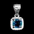 Delikatny elegancki wisiorek srebrny naturalny topaz london cyrkonie 925