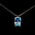 Piękny srebrny zjawiskowy elegancki naszyjnik naturalny Sky Blue topaz 925
