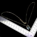 Piękny srebrny zjawiskowy elegancki naszyjnik naturalny Sky Blue topaz 925