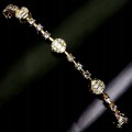 Bransoletka srebrna delikatna piękna naturalne tanzanity cyrkonie 925