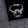 925 Pierścionek srebrny elegancki delikatny ametyst naturalny r 18