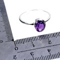 925 Pierścionek srebrny elegancki delikatny ametyst naturalny r 16