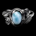 925 Pierścionek delikatny elegancki srebrny naturalny larimar r 14