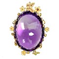 Zjawiskowy srebrny wisiorek 925 naturalny ogromny ametyst 119 ct szafiry