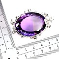 Zjawiskowy srebrny wisiorek 925 naturalny ogromny ametyst 119 ct szafiry