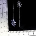 925 Srebrne delikatne eleganckie wiszące kolczyki naturalne tanzanity 3