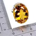 925 Pierścionek srebrny zjawiskowy okazały naturalny 33 ct cytryn r 13