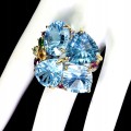 925 Zjawiskowy pierścionek srebrny naturalne topazy swiss blue 44 ct r 18
