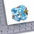 925 Zjawiskowy pierścionek srebrny naturalne topazy swiss blue 44 ct r 18