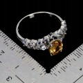 Pierścionek srebrny 925 elegancki naturalne tanzanity cytryn r 16.5