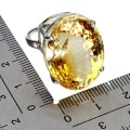 925 Pierścionek srebrny zjawiskowy okazały naturalny 39 ct cytryn r 15.5