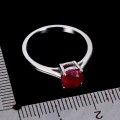 925 Srebrny delikatny elegancki pierścionek naturalny rubin r 11