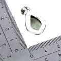 Zjawiskowy wisiorek srebrny naturalny prasiolit (zielony ametyst) 925