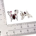 Srebrne kolczyki eleganckie naturalne tanzanity granaty rodolity motyle 3
