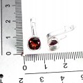 3 Delikatne srebrne eleganckie kolczyki granaty naturalne 925
