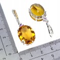 3 Zjawiskowe srebrne wiszące eleganckie kolczyki naturalne cytryny 41 ct