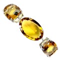 Elegancka zjawiskowa bransoletka naturalne okazałe cytryny 135 ct srebrna