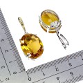 3 Zjawiskowe srebrne wiszące eleganckie kolczyki naturalne cytryny 36 ct