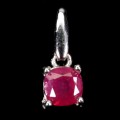 925 Delikatny minimalistyczny elegancki wisiorek srebrny naturalny rubin