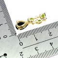 Delikatny elegancki wisiorek srebro naturalny opal czarny diopsydy cyrkonie