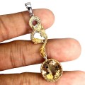 Srebrny zjawiskowy wisiorek naturalny 13 ct cytryn smok 925