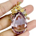 Wisiorek zjawiskowy srebrny 925 naturalny 55.6 ct ametryn szafiry granaty