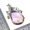 Wisiorek zjawiskowy srebrny 925 naturalny 55.6 ct ametryn szafiry granaty
