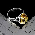 925 Pierścionek srebrny elegancki naturalny cytryn r 17