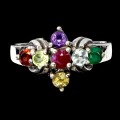 Srebrny 925 pierścionek naturalny rubin ametyst cytryn granat oliwin r 13