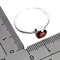 Pierścionek srebrny delikatny elegancki naturalny granat r 17 925
