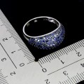 925 Pierścionek zjawiskowy elegancki r 14 naturalne niebieskie szafiry