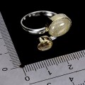 Pierścionek srebrny 925 elegancki naturalny rutyl w kwarcu cytryn r 20