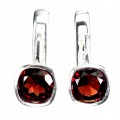 Delikatne srebrne eleganckie kolczyki granaty naturalne 925 3